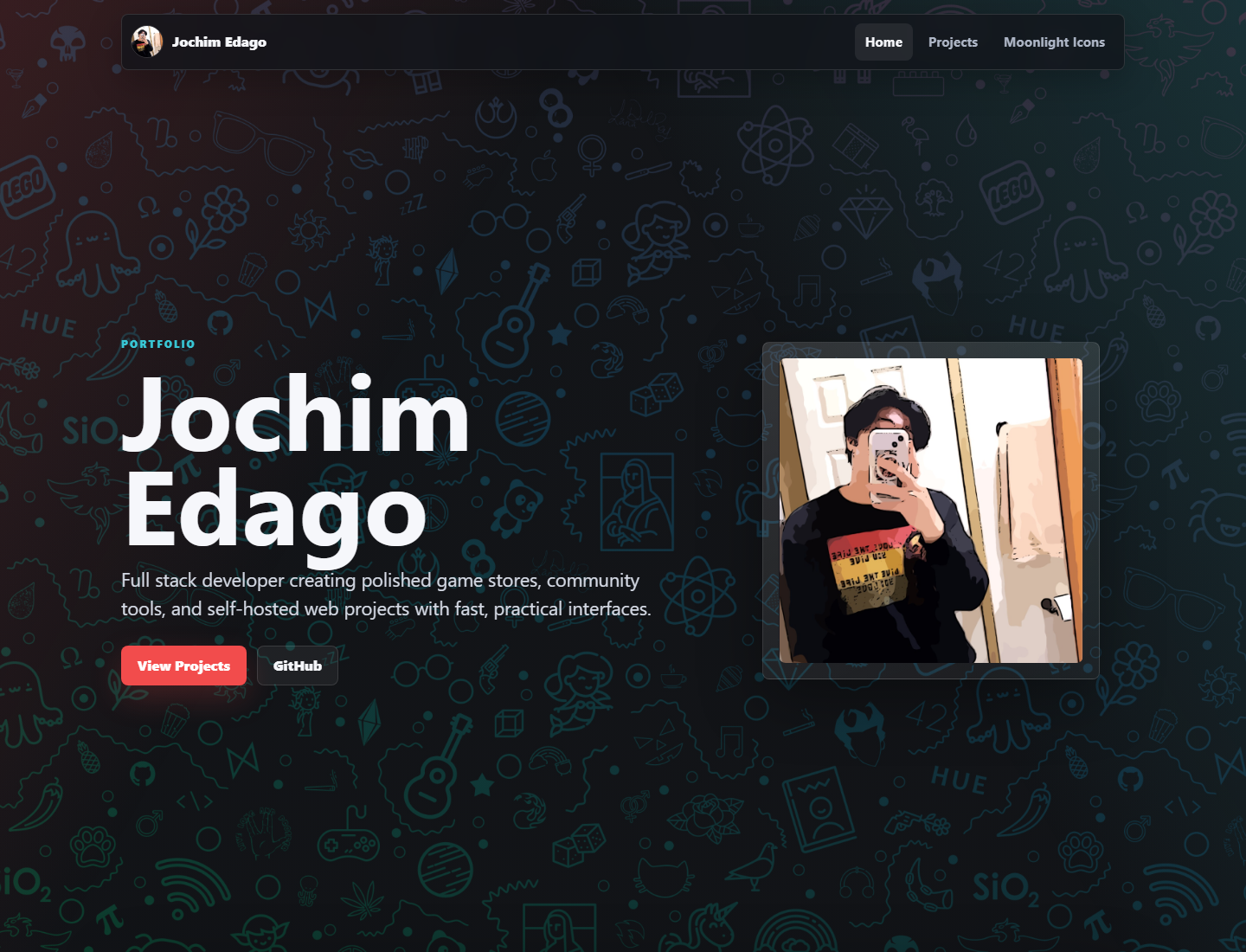 Portfolio homepage screenshot